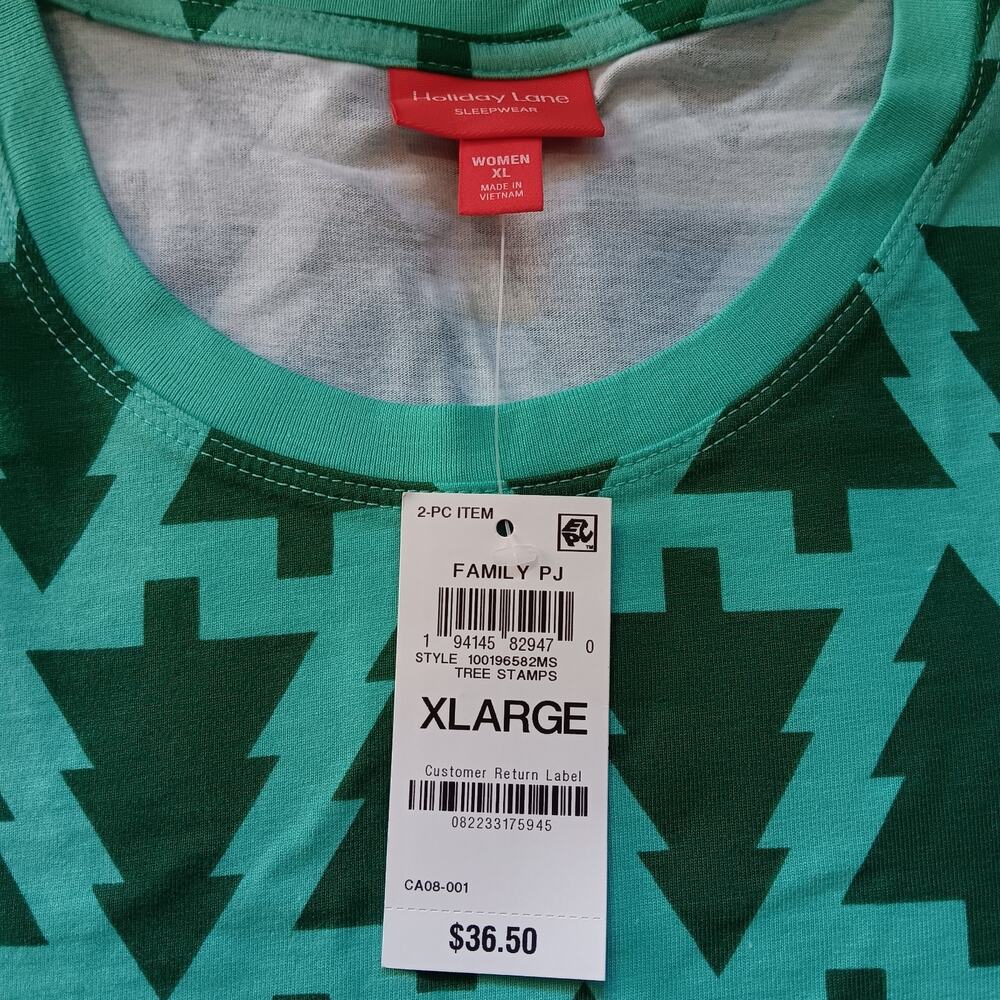 Holiday LaneWomen's Trees Cotton Matching Family Pajamas Set NWT Size XL - Picture 5 of 9